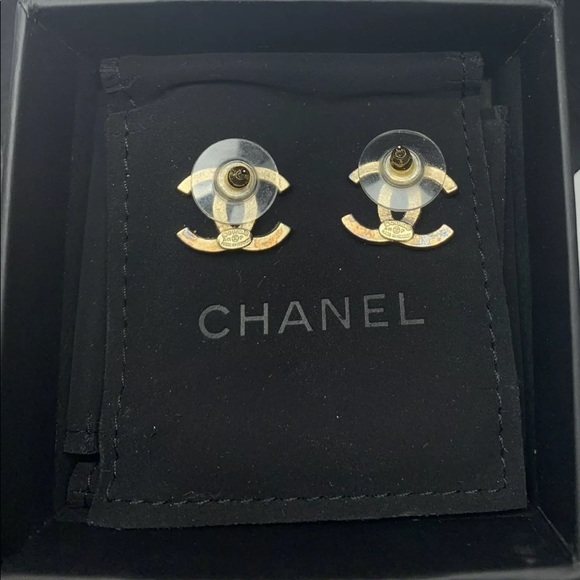Large Chanel Rhinestone Earrings - Picture 2 of 5